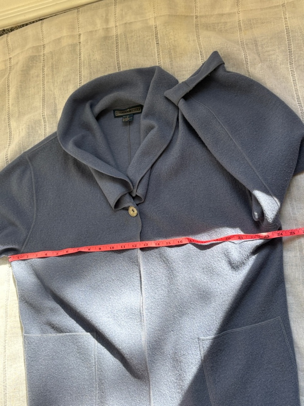 Herman Geist Shawl Collar Button Front Jacket — Dusty Blue - Picture 12 of 13